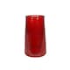 image 2 of Red Glass Ribbed Graduated Vase 21.5cm