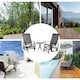 image 6 of Outsunny 3 Pcs Rocking Chair Gliding Chair Set w/ Table for Patio Garden Brown