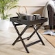 image 3 of Folding Butlers Side Table Portable Wooden Food Serving Tray Grey