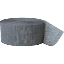 Unique Party Crepe Paper Streamers - Grey - One Size