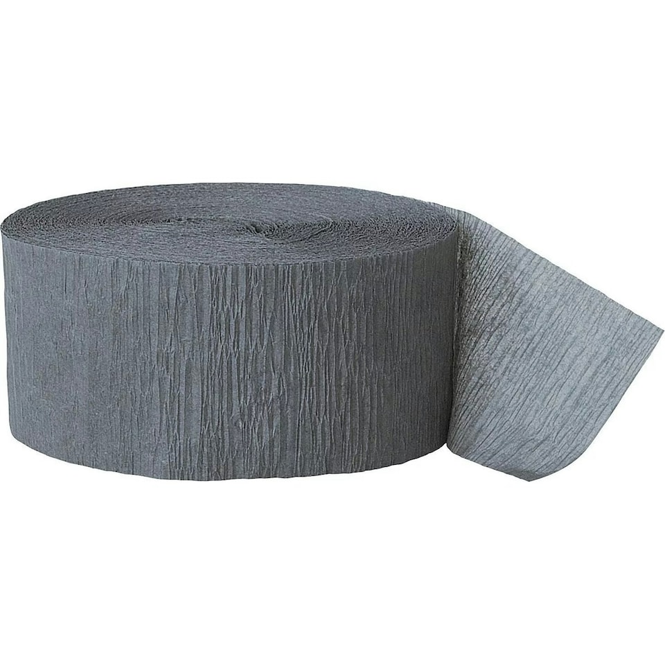 image 1 of Unique Party Crepe Paper Streamers - Grey - One Size
