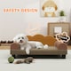 image 5 of Dog Sofa Bed, Cat Sofa with Backrest, Armrest, for Small Dogs, Grey Brown | One Size
