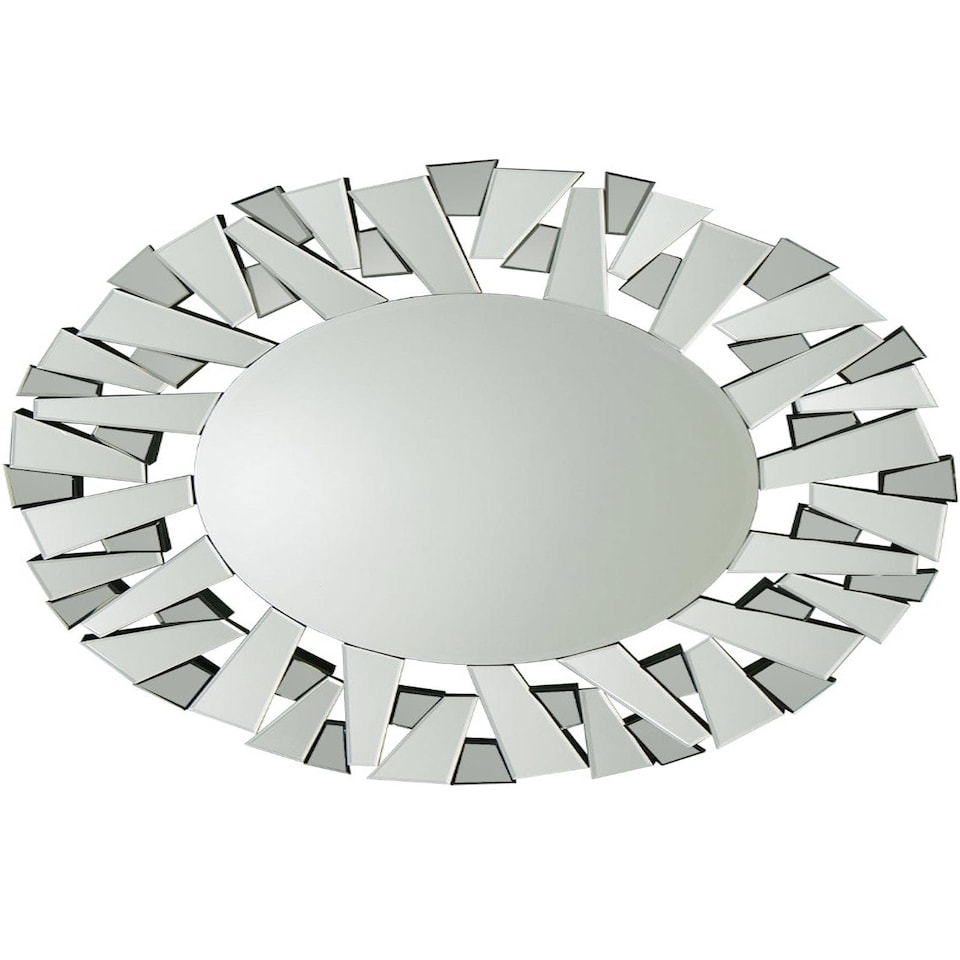 image 1 of All Glass Modern Segmented Round Mirror 98 x 98 CM N/A