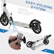 image 4 of HOMCOM Adult Teens Kick Scooter Fold Adjust 14+ w/ Rear Wheel&Hand Brake Silver