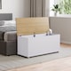 image 6 of Vida Designs Arlington Storage Ottoman Bedroom Hallway Chest Bench, White & Oak | White | White