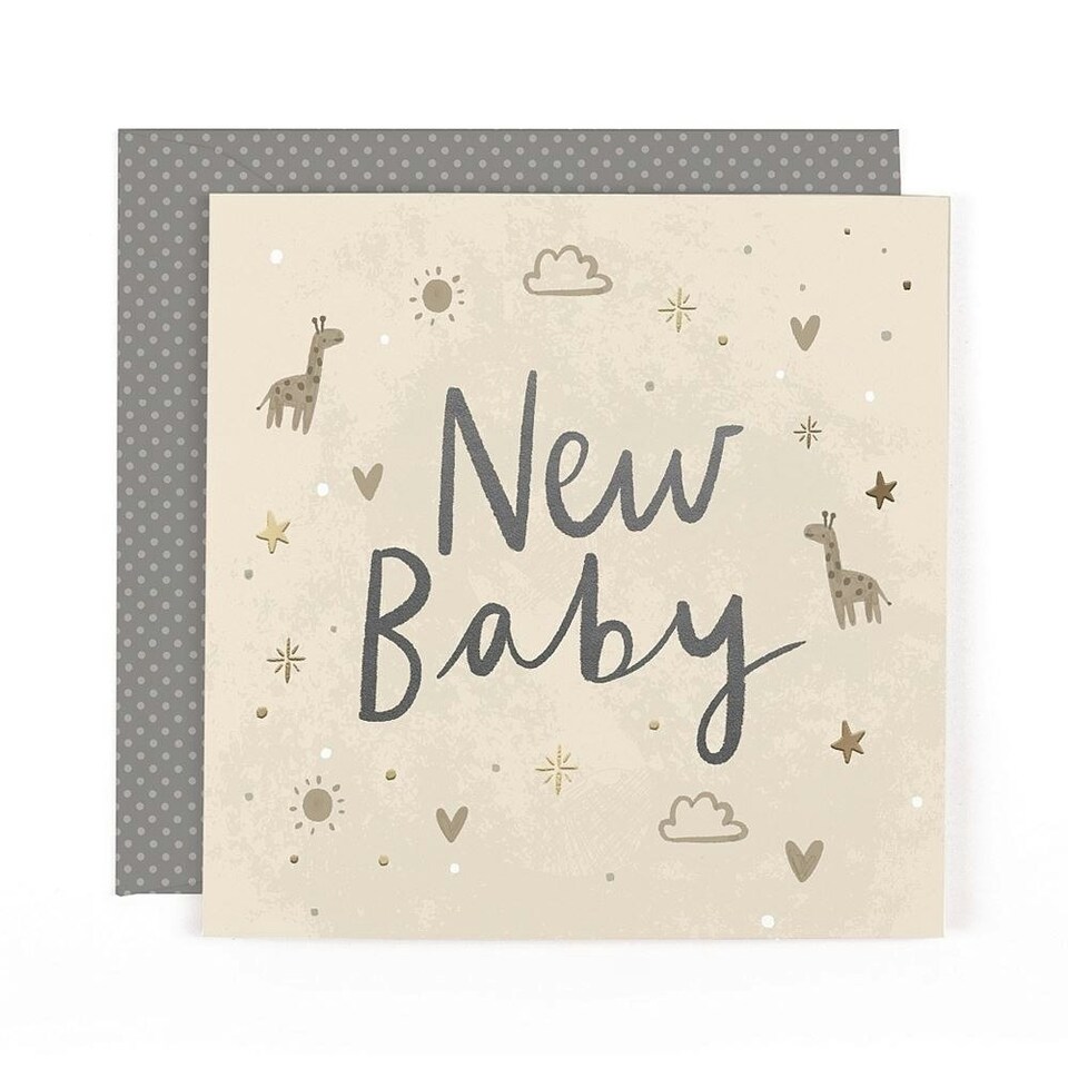 image 1 of Stunning Luxury Foiled New Baby Birth Congratulations Card