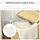 image 4 of HOMCOM Bamboo Laundry Basket with Lid, 100 Litres Laundry Hamper with 2 Sections, Removable Washable Lining, Washing Baskets, 62.5 x 37 x 60.5cm, Natural