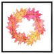 image 1 of Pink & orange autumn reath (Picture Frame) Black | L