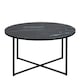 image 1 of Alisma Round Coffee Table with Black Marble Effect Glass Top & Black Legs
