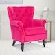 image 2 of Velvet Pink Liana Accent Wingback Chair