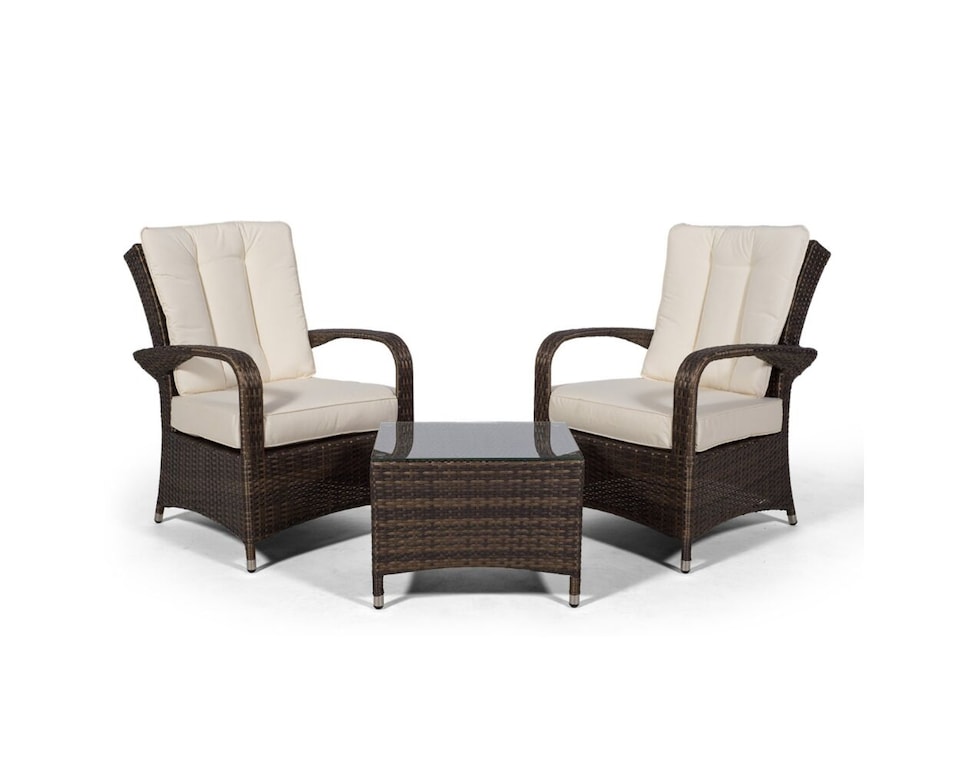 image 1 of Giardino Arizona 2 Seat Garden Lounge Chair Set | Brown | Brown