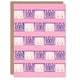 image 1 of Furuya Korin Japanese Art Card Pink Blue Geometric Pattern