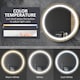 image 6 of kleankin Round Bathroom LED Mirror, Dimmable Lighted Wall-Mounted Mirror with 3 Temperature Colours, Time Display, Memory Function, Hardwired, Gold
