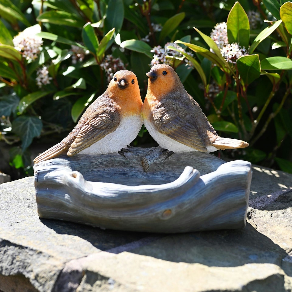 image 1 of Country Living Robin Pair Bird Bath