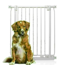 Bettacare Extra Tall Elite Dog Gate, 71cm - 80cm, Matt White, Extra Tall 96.8cm in Height, Pressure Fit Pet Gate