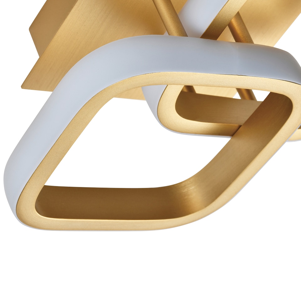 image 1 of Contemporary Compact Double Head 40w LED Ceiling Light Fitting in Brushed Gold | Gold