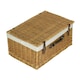 image 1 of 62cm Buff Wicker Picnic Basket with Lining | White | White | One Size