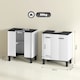 image 7 of HOMCOM Bathroom Under Sink Cabinet with Adjustable Shelf High Gloss White 