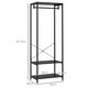 image 3 of HOMCOM Coat Rack, 2-in-1 Clothes Stand with Shoe Storage, Black