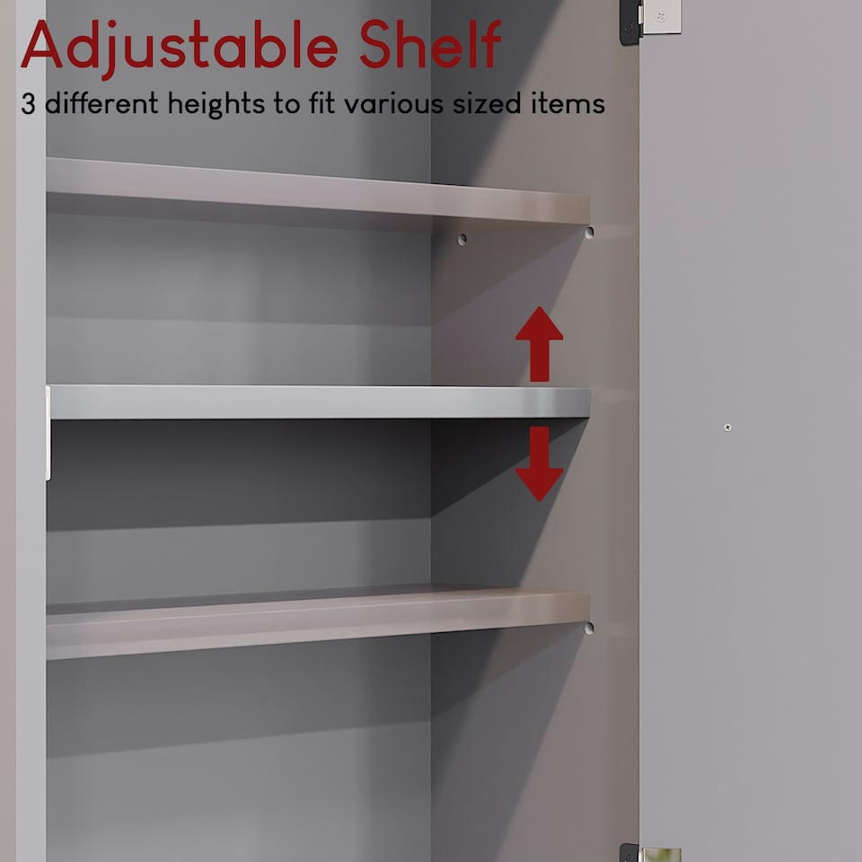 image 1 of Bath Vida Priano 1 Door Wall Mounted Bathroom Cabinet, Grey