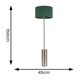 image 3 of ValueLights Lexy Forest Green Fabric Drum Shade with Brushed Chrome Dimmable Floor Lamp with LED Bulb Green