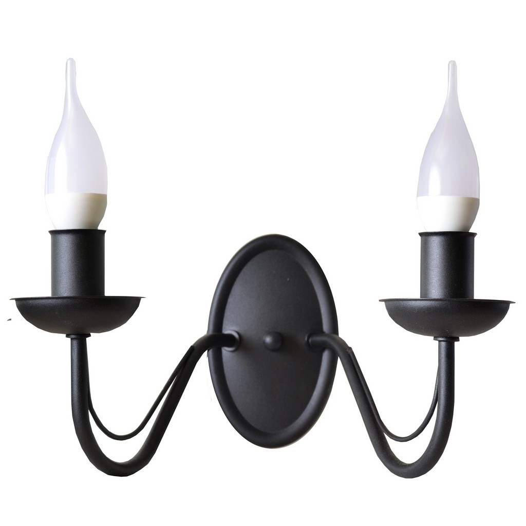 Malbo Candle Wall Lamp Black 32cm
