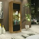 image 5 of Tall Cabinet 170cm Black Matt Doors Oak Matt Body Free LED Light Multi | Oak & Black