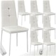 image 1 of Dining Chair Set - high backrest, slim steel legs & rhinestone highlights - Set of 8 White
