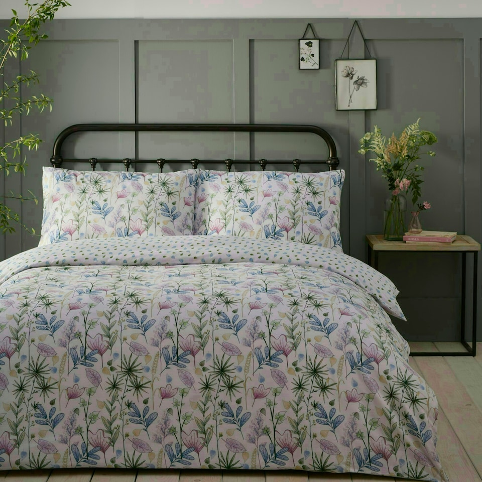 image 1 of Portfolio Home Kew Floral Bedding Duvet Cover Set Pink | King
