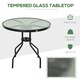 image 4 of Outsunny 80cm Outdoor Round Dining Table with Tempered Glass Top