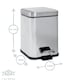 image 4 of Harbour Housewares Square Toilet Brush & Bin Set - Chrome Grey