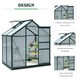 image 3 of Outsunny 6x4ft Walk-In Polycarbonate Greenhouse Plant Grow Galvanized