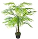 image 3 of Artificial 130cm Areca Palm Tree - Realistic With Silver Metal Planter | Green | 4ft