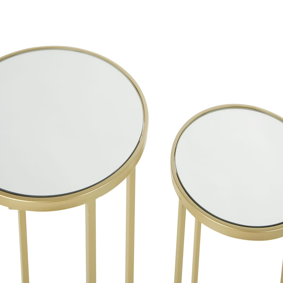image 1 of Avantis Set Of 2 Tall Side Tables Gold