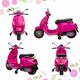 image 8 of AIYAPLAY Vespa Licensed 12V Kids Electric Bike w/ 2 Training Wheels, Pink