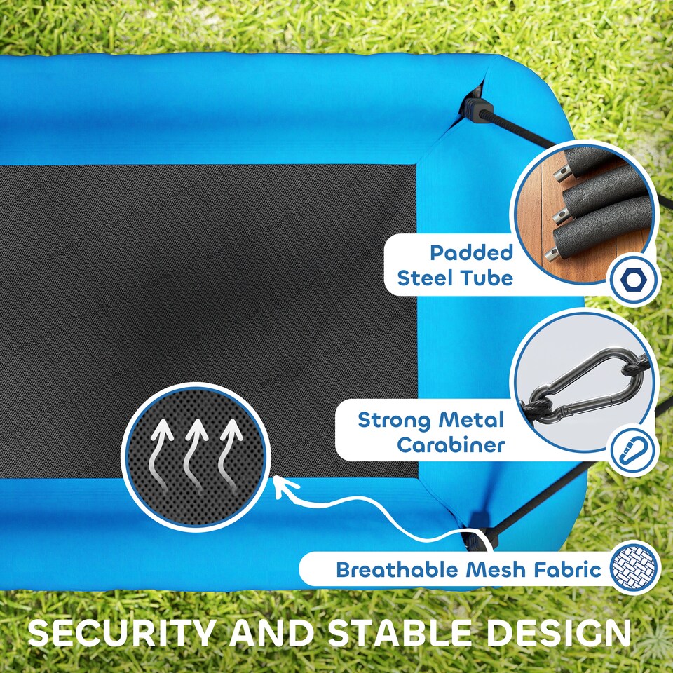 image 1 of AIYAPLAY Nest Swing with Adjustable Ropes and Tree Straps for Kids, Blue