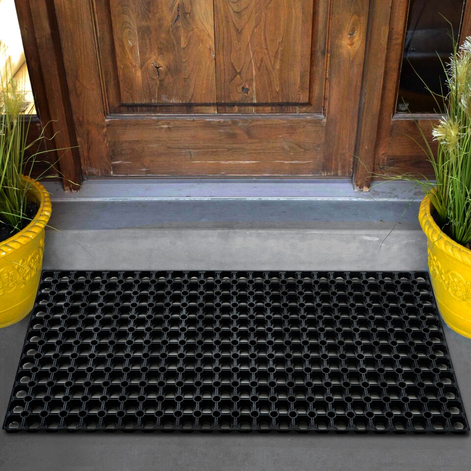 image 1 of Hometex All Seasons Outdoor Entrance Mat - 100 x 150cm. Black