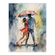 image 3 of Dancing Rain Watercolour Romance Red Rhythm Black Framed Wall Art Print A4