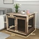 image 7 of PawHut Dog Crate Furniture w/ Sliding Door, for Medium Dogs, Brown 