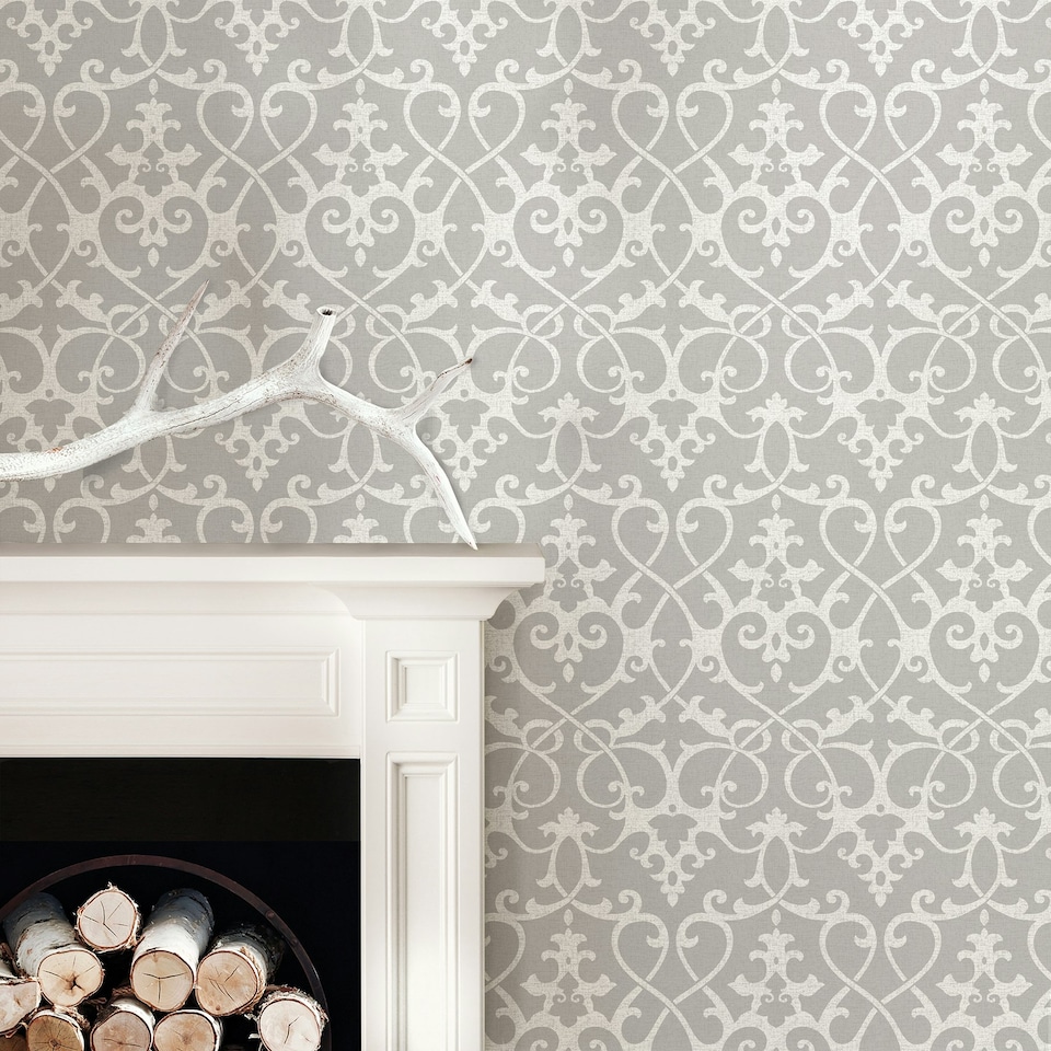 image 1 of NuWallpaper NU1699 Ironwork Peel & Stick Wallpaper, Grey Multi