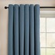 image 2 of OHS Woven Textured Blackout Eyelet Curtains, 66x72" - Blue