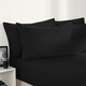 image 2 of OHS Plain Soft Microfibre 30cm Deep Fitted Bed Sheet, Single - Black
