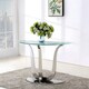 image 2 of Naples Semi Circle Glass Console Table Silver | Clear