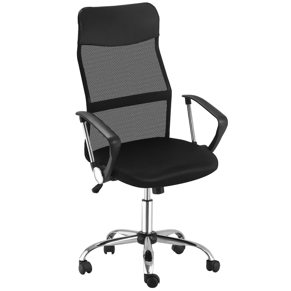 image 1 of HOMCOM Executive Office Chair High Back Mesh Back Seat Desk Chairs, Black