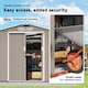 image 5 of Outsunny 7 x 4ft Metal Garden Shed, Outdoor Storage Tool House with Ventilation Slots, Foundation Kit and Lockable Double Doors, Light Brown