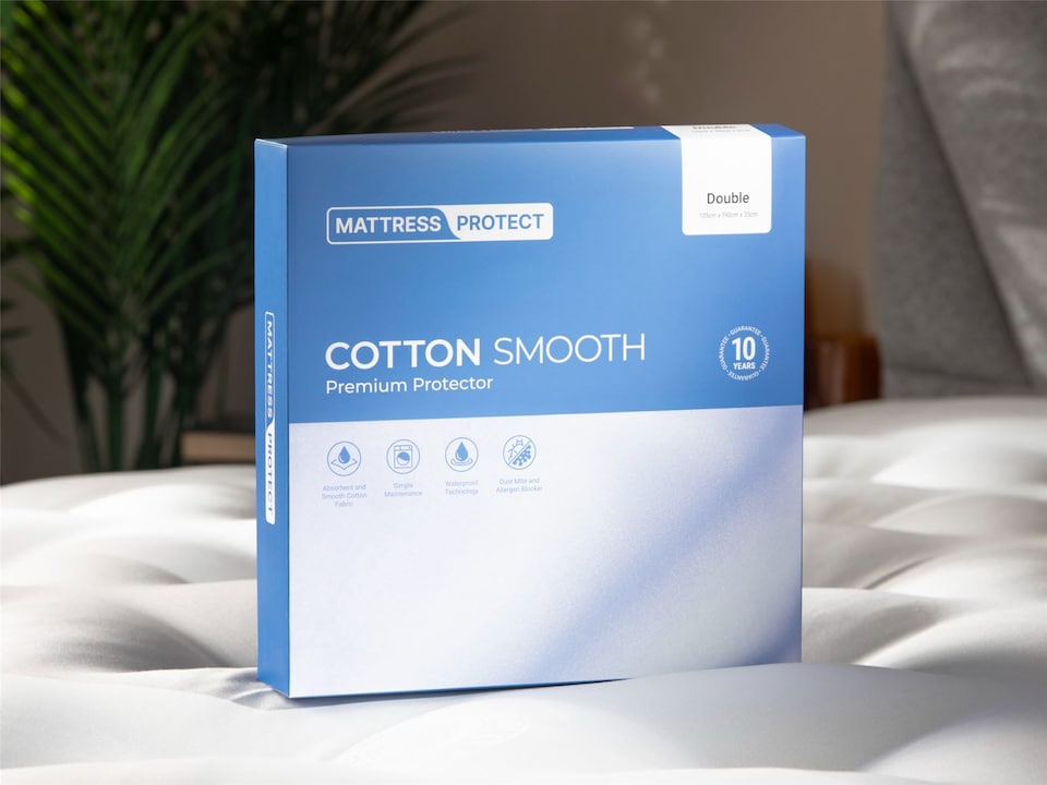 image 1 of Mattress Protect Cotton Smooth Mattress Protector - Double | White | Double | 1