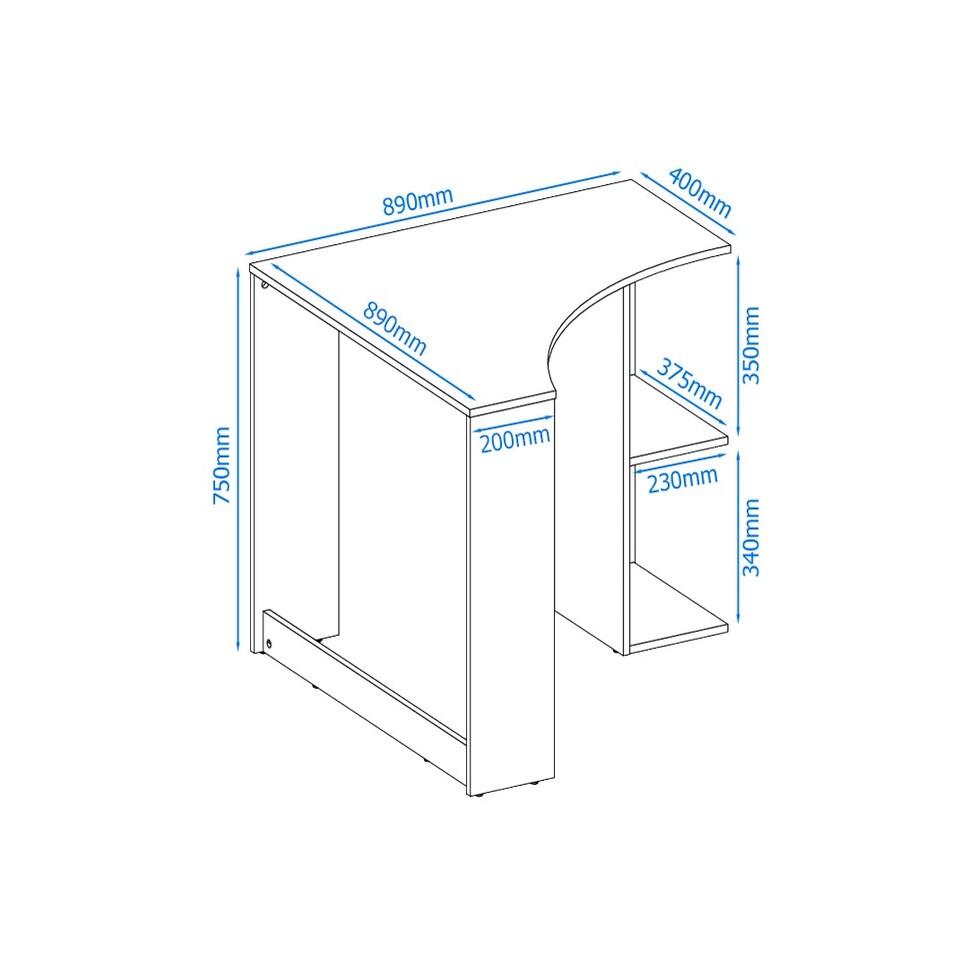 image 1 of Chesil Office Writing Desk White White | White