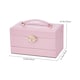 image 6 of Living and Home Lockable Jewellery Storage Box with Drawer-Pink | Pink
