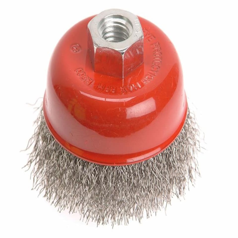 Faithfull Wire Cup Brush 80Mm X M14 X 2 Stainless Steel 0.30Mm