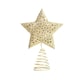 image 1 of Living and Home Christmas Tree Star Topper Golden Glitter Ornaments - Star night